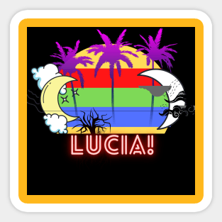 First name shirt!( Lucia)  It's a fun gift for birthday,Thanksgiving, Christmas, valentines day, father's day, mother's day, etc. Sticker